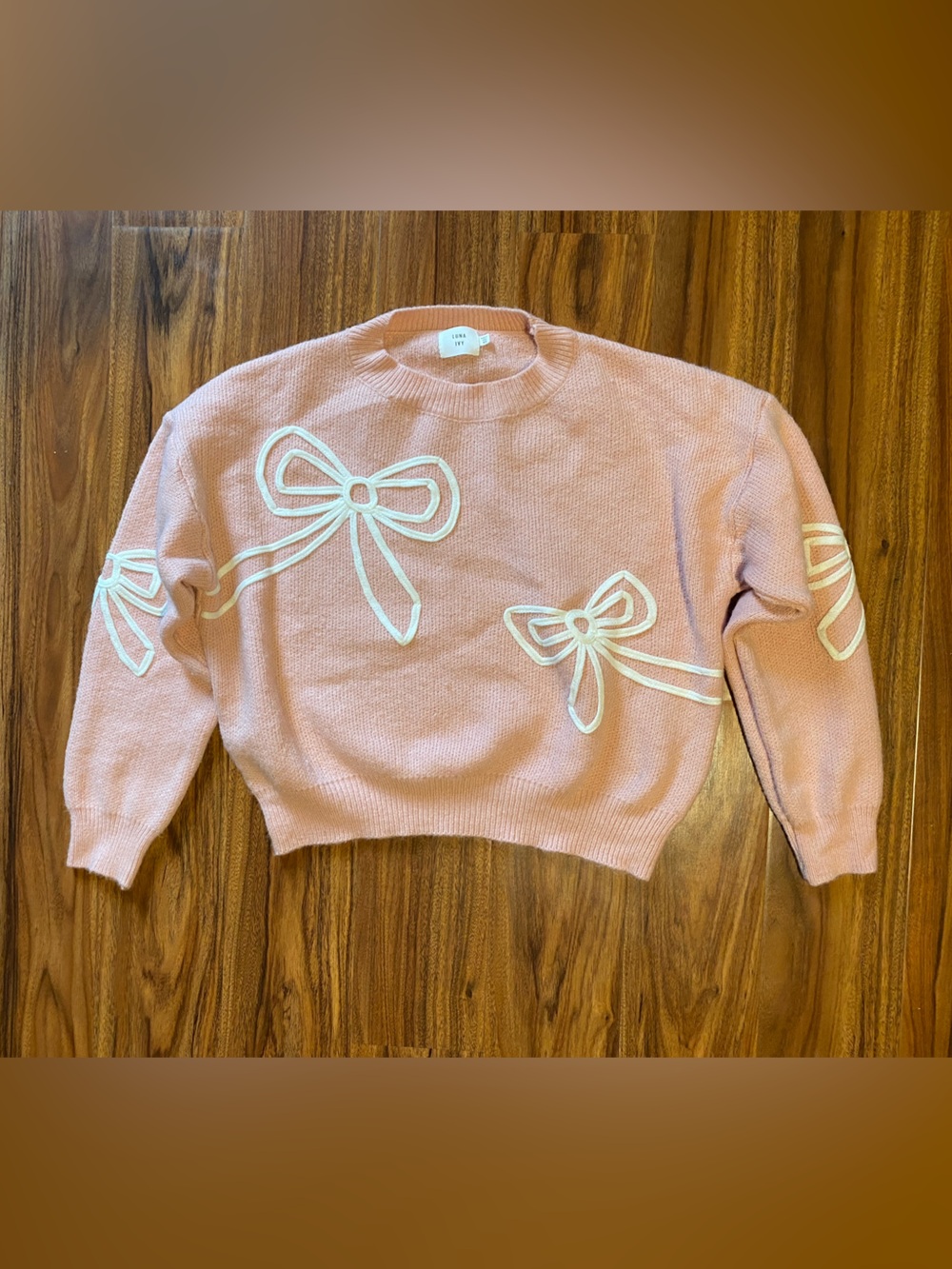 Luna Ivy Pink Coquette Bow Sweater cottagecore Anthropologie